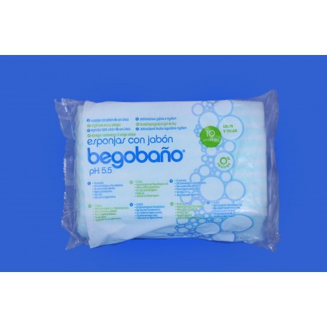 Begobano éponge savonneuse 10 unités (douche sans eau)