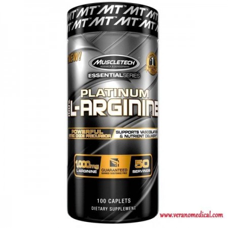 MuscleTech Platinum 100% L-Arginine, 100 caplets