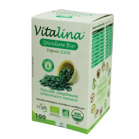 Vitalina spiruline bio 100 comprimés