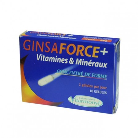 Ginsaforce + Vitamines et Minéraux 10 gél