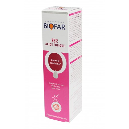 Biofar Fer Acide Folique - Energie féminine (20 Comp au goût de cassis)