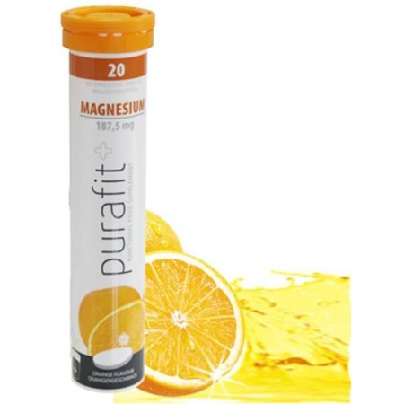 Purafit+ magnésium 187.5 mg sans sucre au goût orange