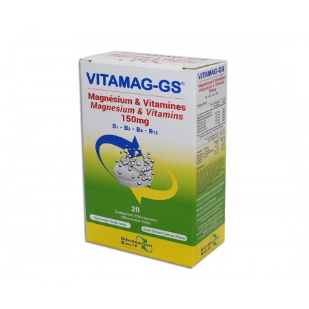 Magnésium + vitamines B1, B2, B6 20 comprimés 150mg