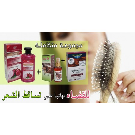 pack anti-chute de cheveux (shampoing d’oignon + forti cheveux et ongle + huile anti chute vivafleur)