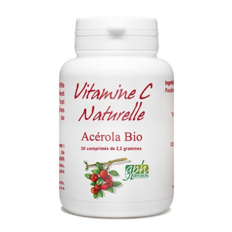 Vitamine C naturelle (acérola bio) 30 comprimés de 2.2 g GPH