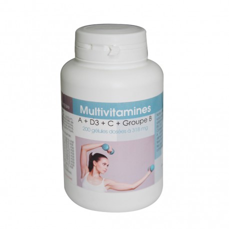 Multivitamines A + D3 + C + Groupe B 200gélules