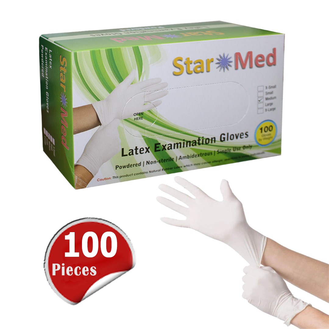 Gants latex jetable - boite 100 pcs - verano medical