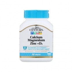 Calcium Magnésium Zinc + D3, 90 Comprimés