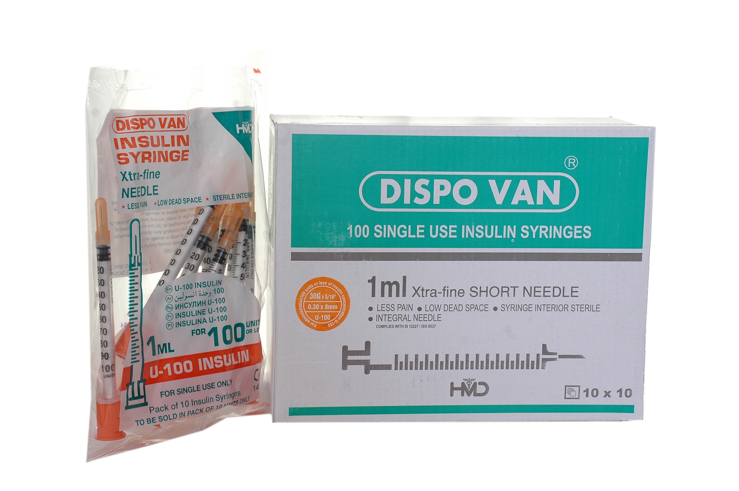 Seringue à insuline 1ml (100UI) (boite de 100) – Medquick