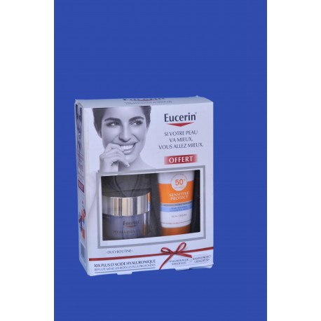 Eucerin pack hyaluron filler soin de nuit + sensitive protect créme spf 50+