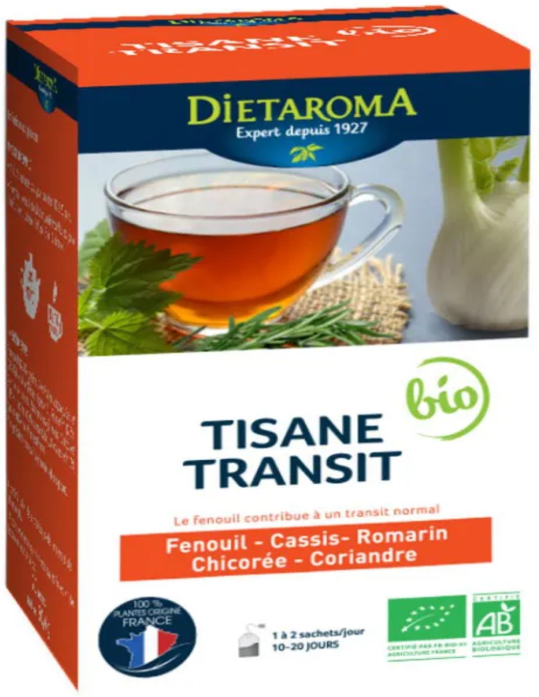 Tisane transit - DIETAROMA - 20 sachets - Bio - verano medical