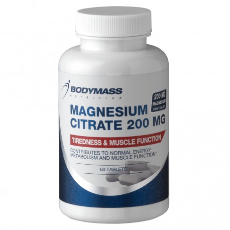 Magnesium Citrate 200mg 60 Tablettes Bodymass Nutrition