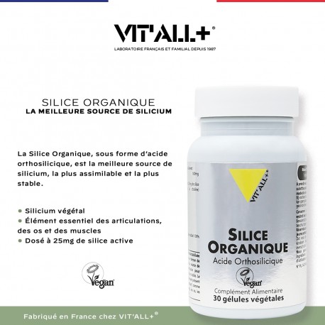 Silice Organique 25mg 30 Gélules- Vit'All+