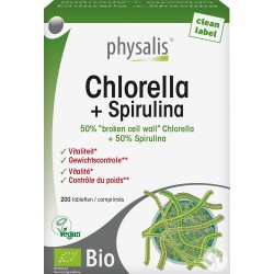 Physalis Chlorella + Spirulina Bio Vitalité Et Contrôle Du Poids 200 Comprimés