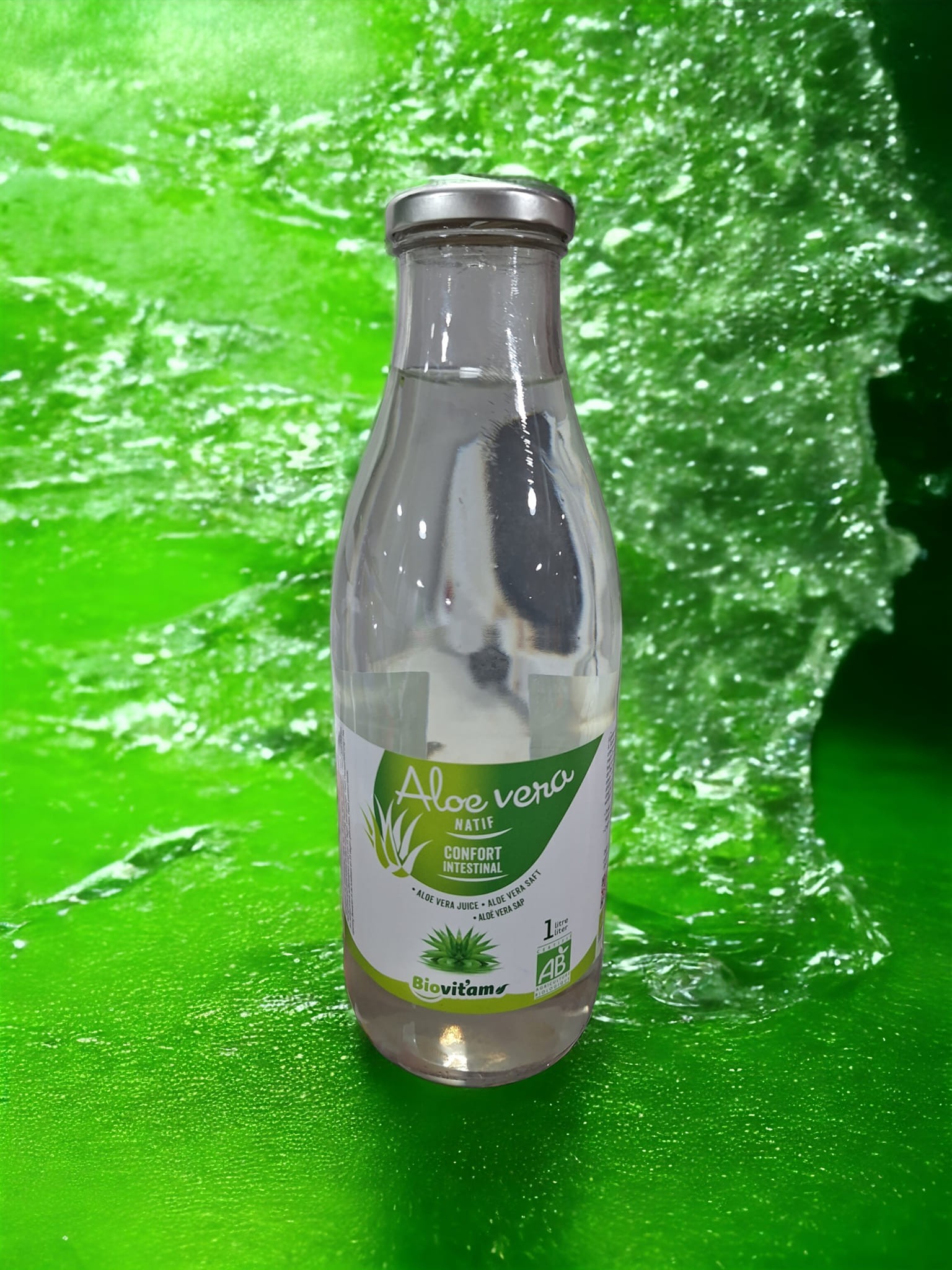 Jus D'Aloe Vera Bio à Boire Pur Aloé - Bien-être Digestif, Neuf, Bouteille, Produit Naturel