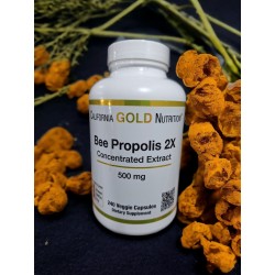 propolis d'abeille 2X, extrait concentré, 500 mg, 240 caps