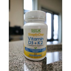 , Vitamine D3 + K2, 60 capsules végétales