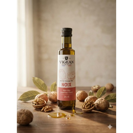 Huile de Noix Vierge Bio – Première pression à froid (25 cl)