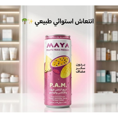 JUS P.A.M PASSION ANANAS MANGUE CANETTE 330ML
