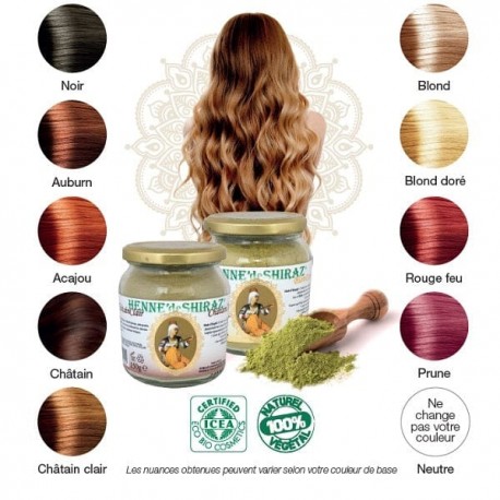 colorations Henné de Shiraz Naturel pour vos Cheveux 150gr