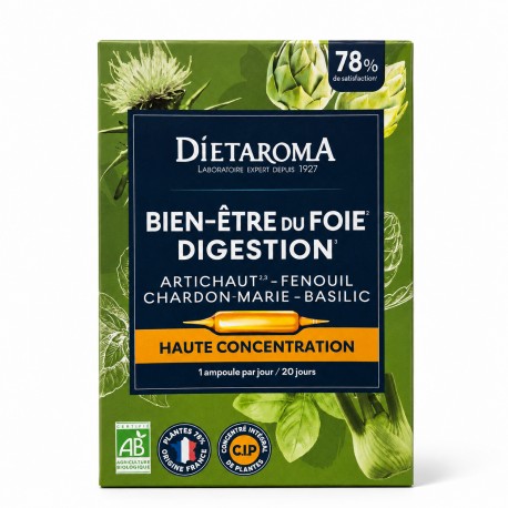 Bien être du foie - Digestion Bio - 20 ampoules - Dietaroma